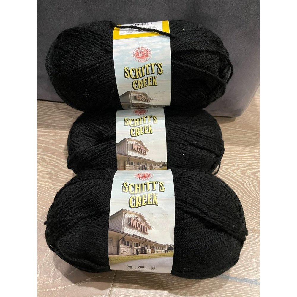 Schitts Creek Edition Lion Brand Yarn Black Acrylic NWOT